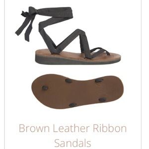 Sseko Designs Ribbon Sandals (brown leather sole)